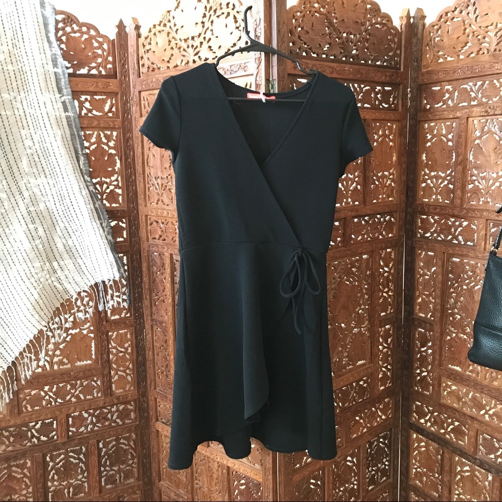 Black wrap dress