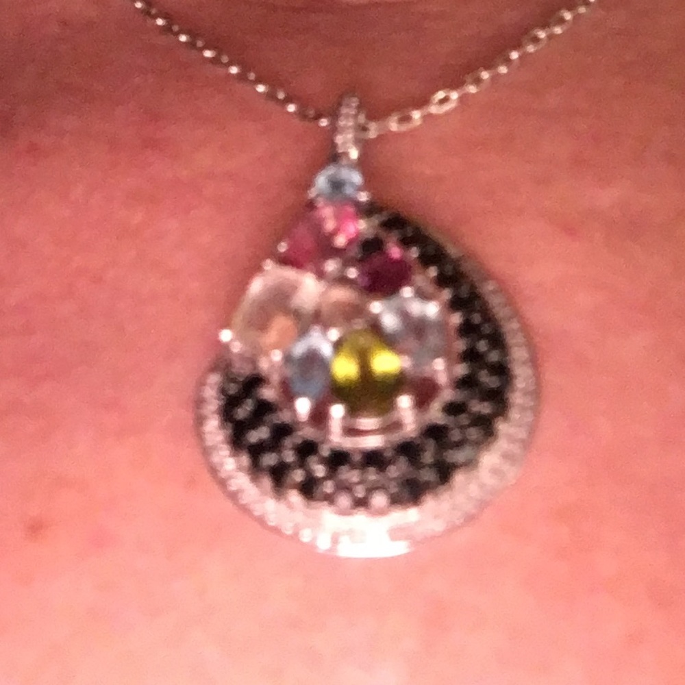 SOLD Multi Colour Gemstones & Sterling Silver ring