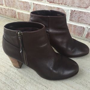 Cole Haan Brown Leather Zip Up Booties Size 9
