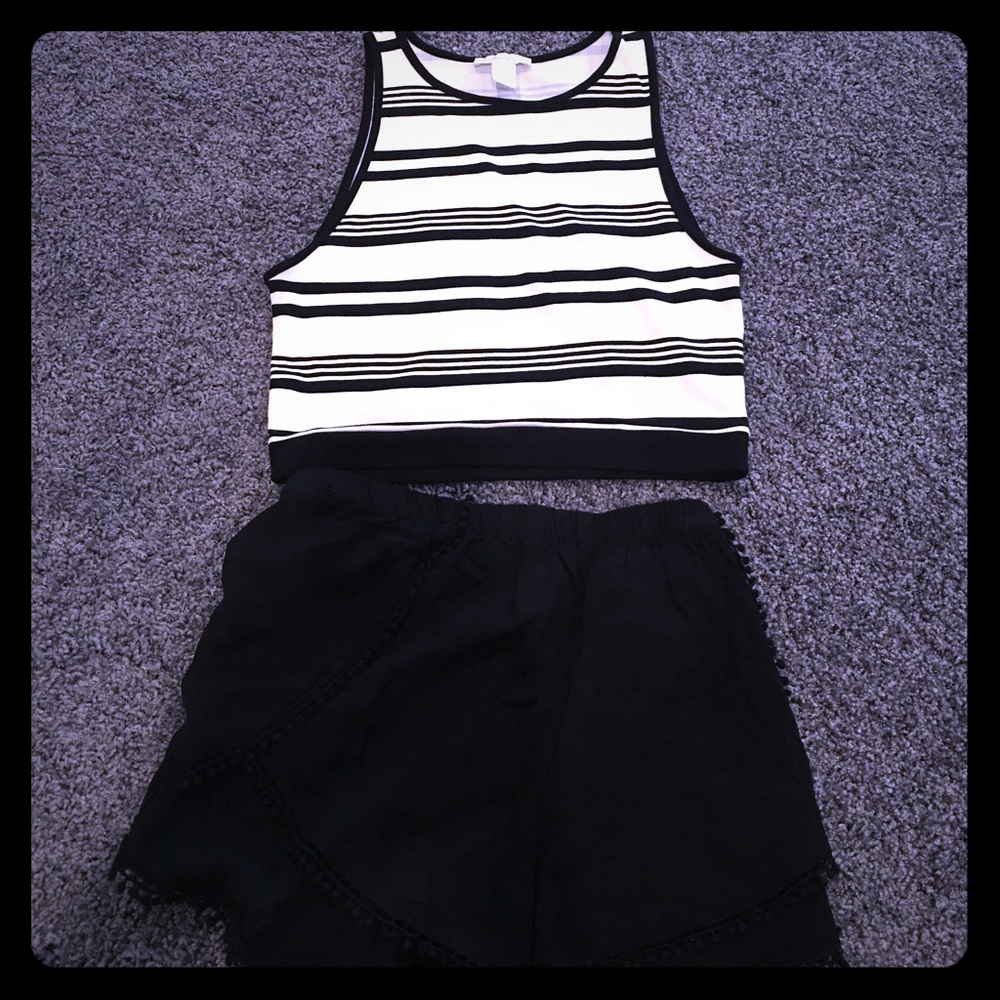 Stripped Forever 21 crop top