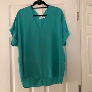 Francesca's - Lush - Large light turquoise blouse