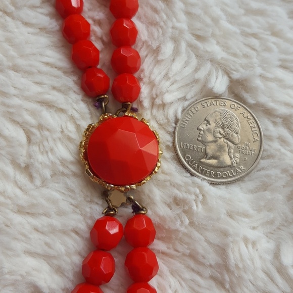 Vintage red bead necklace - Picture 5 of 5