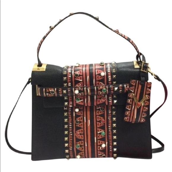 ♦️Sold♦️Valentino Rockstud Convertible Tribal Bag - Picture 2 of 8