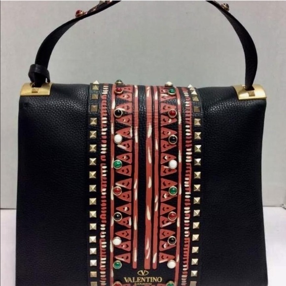 ♦️Sold♦️Valentino Rockstud Convertible Tribal Bag - Picture 5 of 8