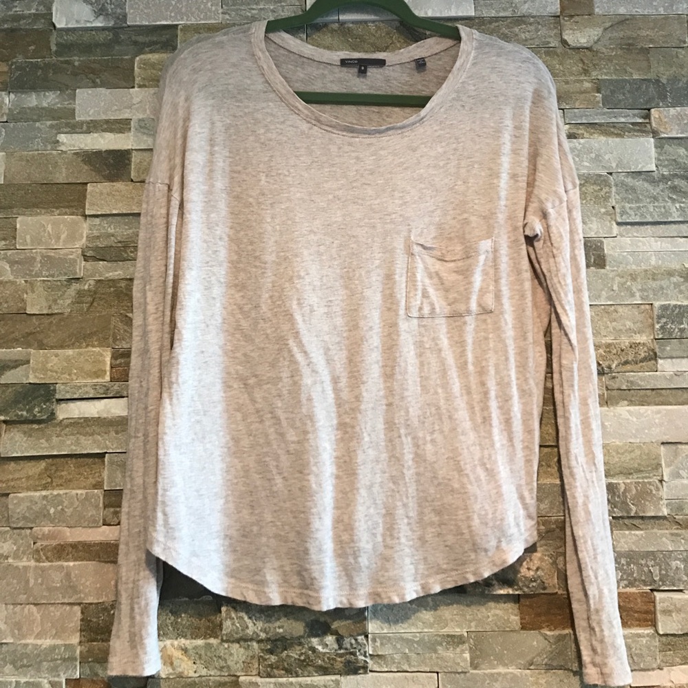 Vince long sleeve scoop bottom tee