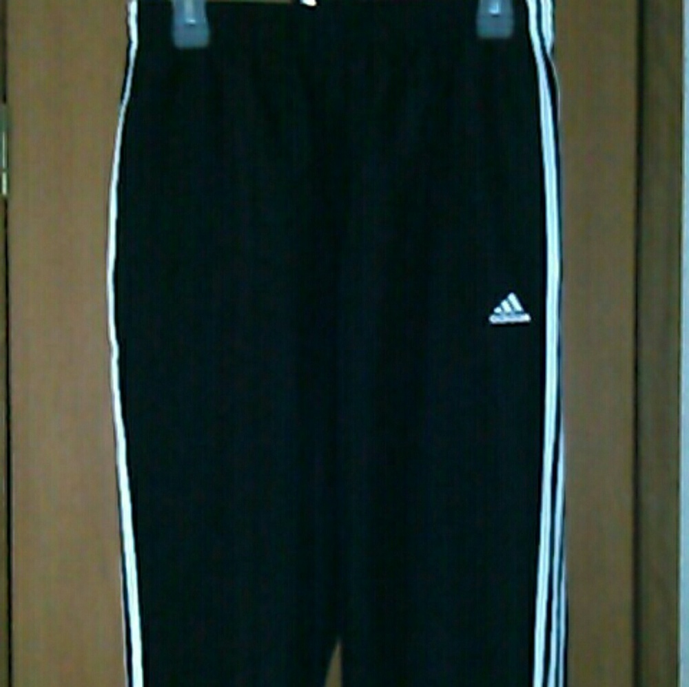 Men's black and white adidas pants