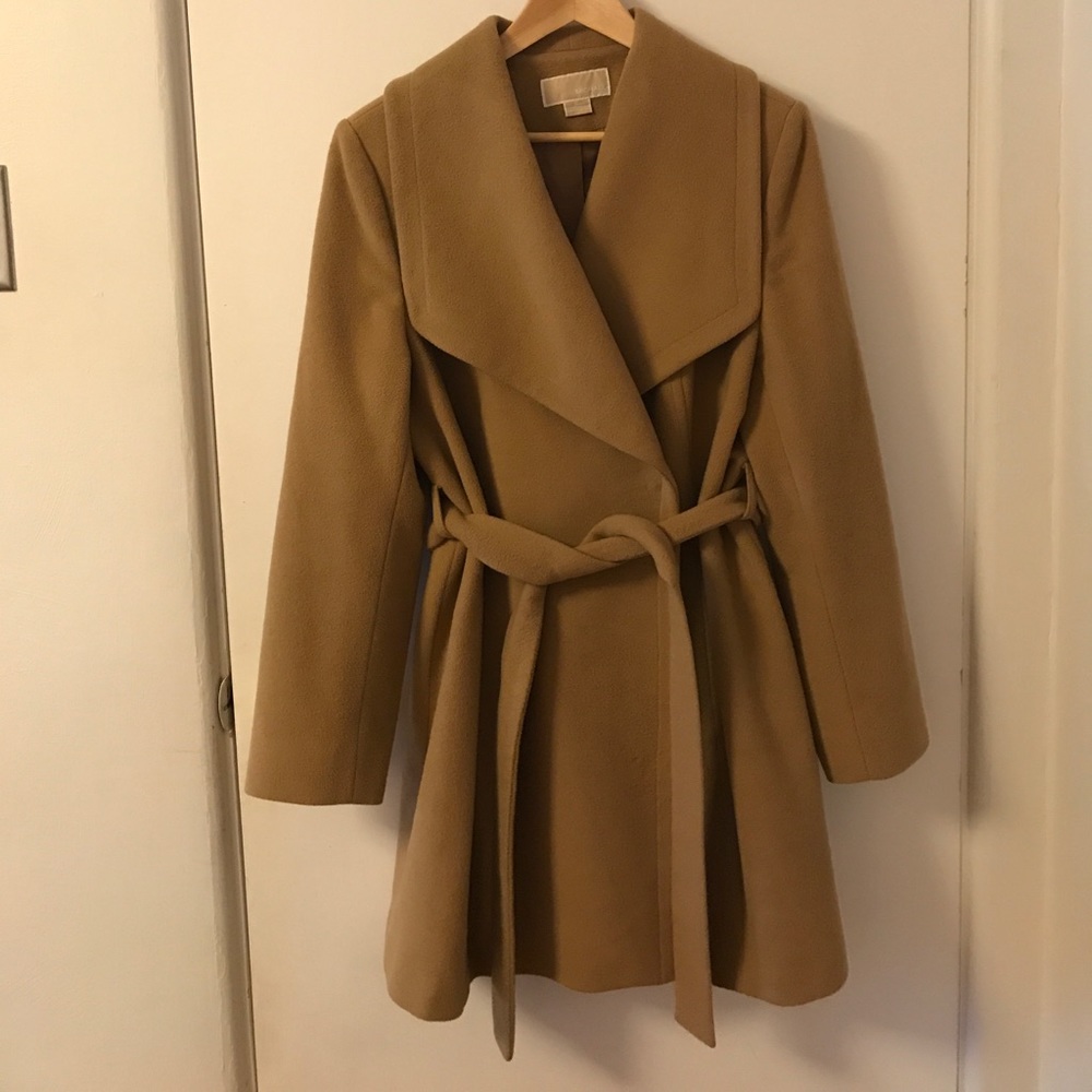 Michael Kors XL Wool Cashmere Wrap Trench Coat