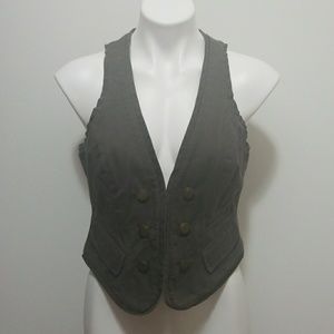 New York & Company Green Cotton Vest