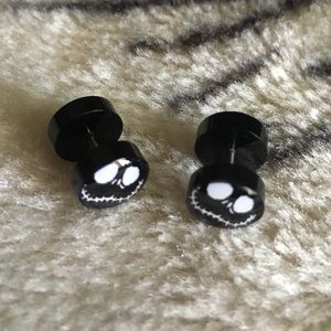 Jack Skellington Lookalike Plugs Earrings