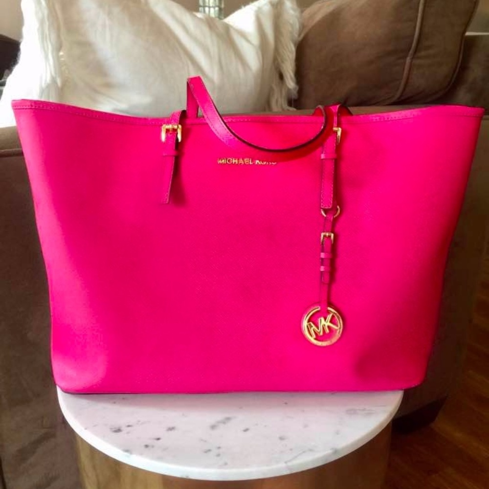 Michael Kors Large Hot Pink Tote Bag