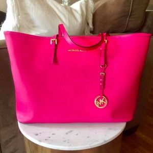 Michael Kors Large Hot Pink Tote Bag