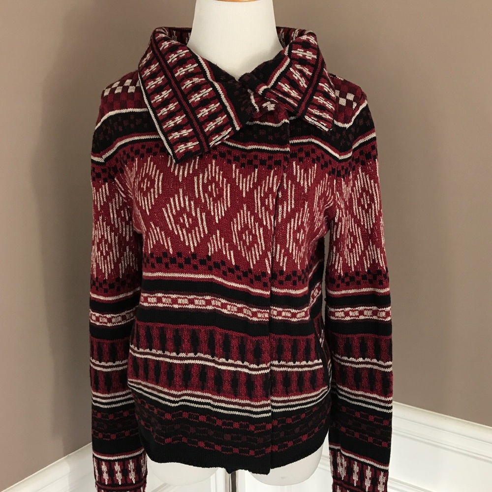 Lucky brand M full zip long sleeve Knit jacket