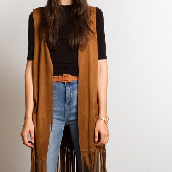 NEW Faux Leather Summer Festival Cover Up Vest - Picture 6 of 6