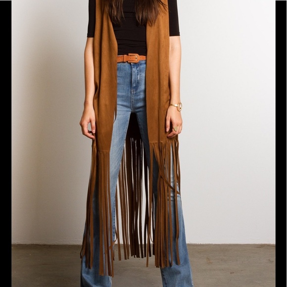 NEW Faux Leather Summer Festival Cover Up Vest - Picture 3 of 6