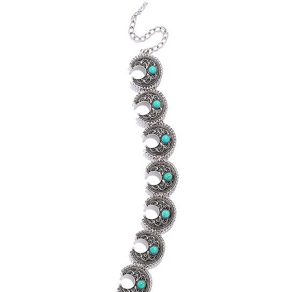 🌺2FOR$10🌺🌞Silver & Turquoise Boho Choker🌞 - Picture 4 of 7