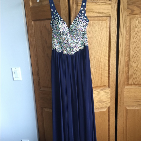 Jovani Dresses & Skirts - Long navy blue embellished dress
