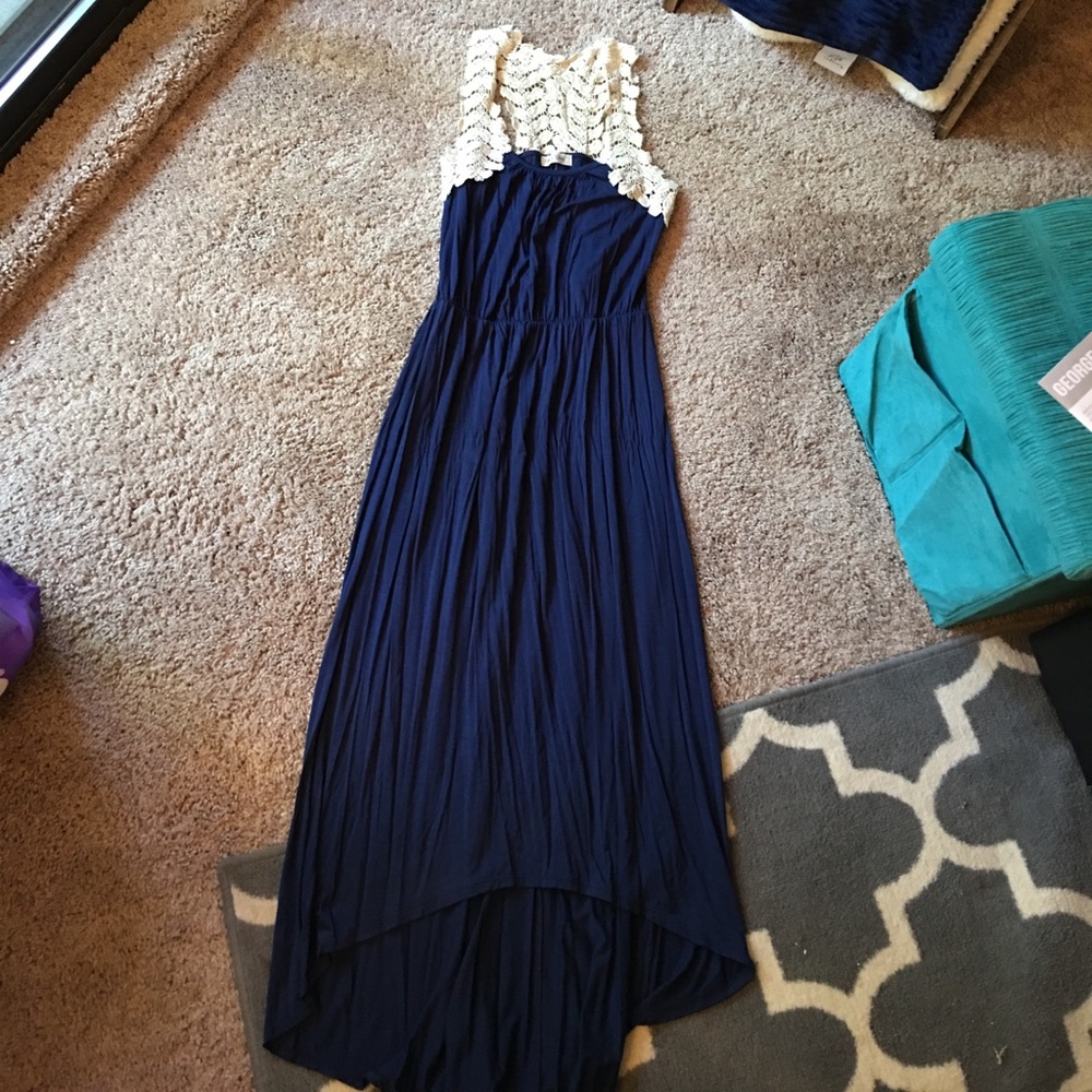 Navy blue/lace maxi dress