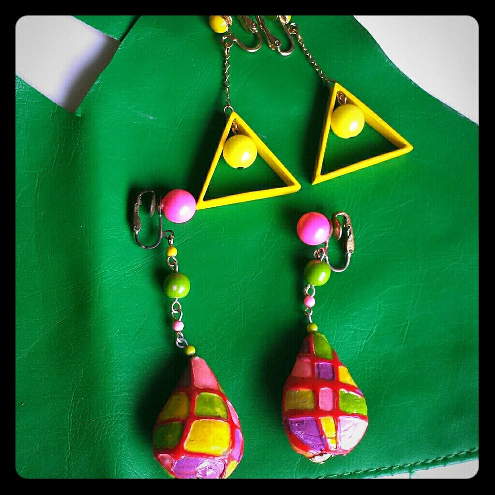 **SOLD**Funky Mod Earrings