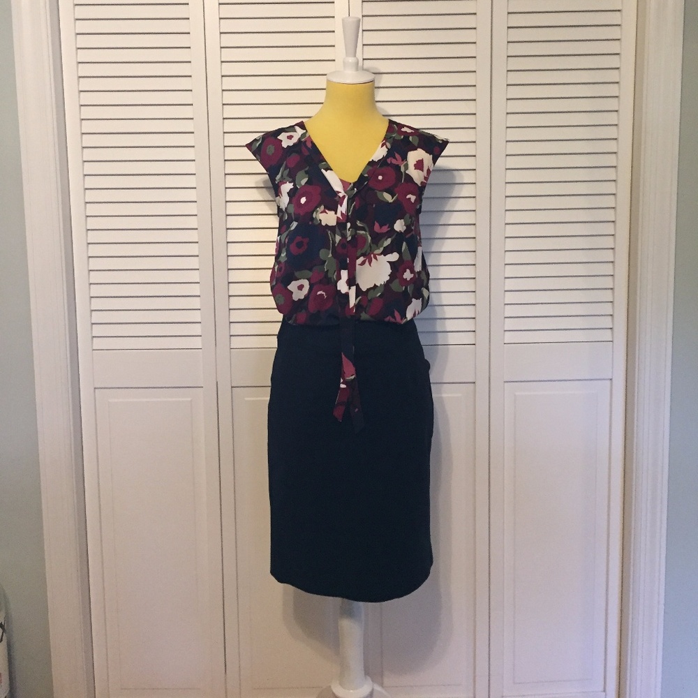 Banana Republic Pencil Skirt and Merona Blouse