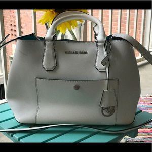 Authentic White Michael Kors Handbag