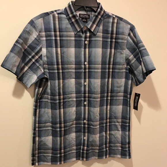 Michael Kors Other - Michael Kors Navy Plaid Button Down Shirt NWT