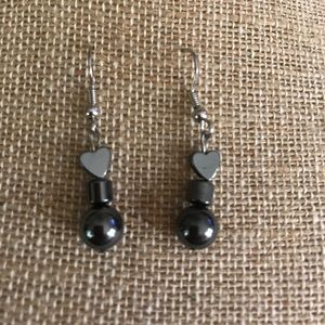 Hematite dangle earrings.