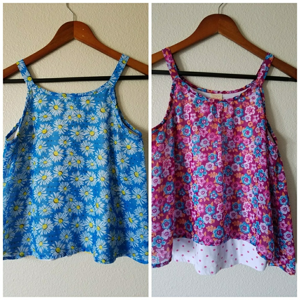 Two flowy tops size XL (14-16)