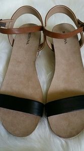MERONA Wedge espadrill sandles  Black and Brown
