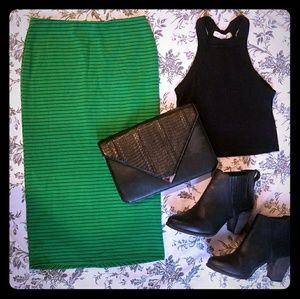 NWOT Silence & Noise ContrastingStripeMidi Skirt