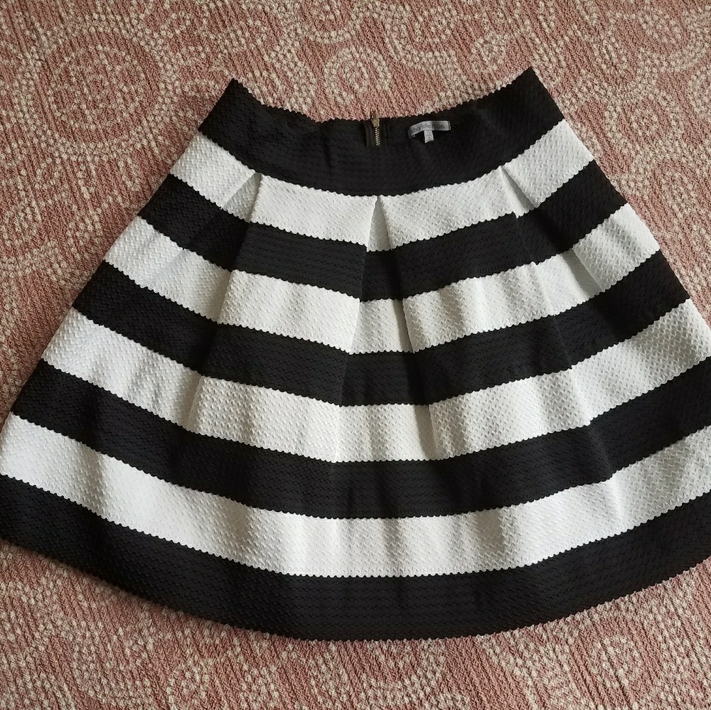 Mini Skirt with black and white stripes