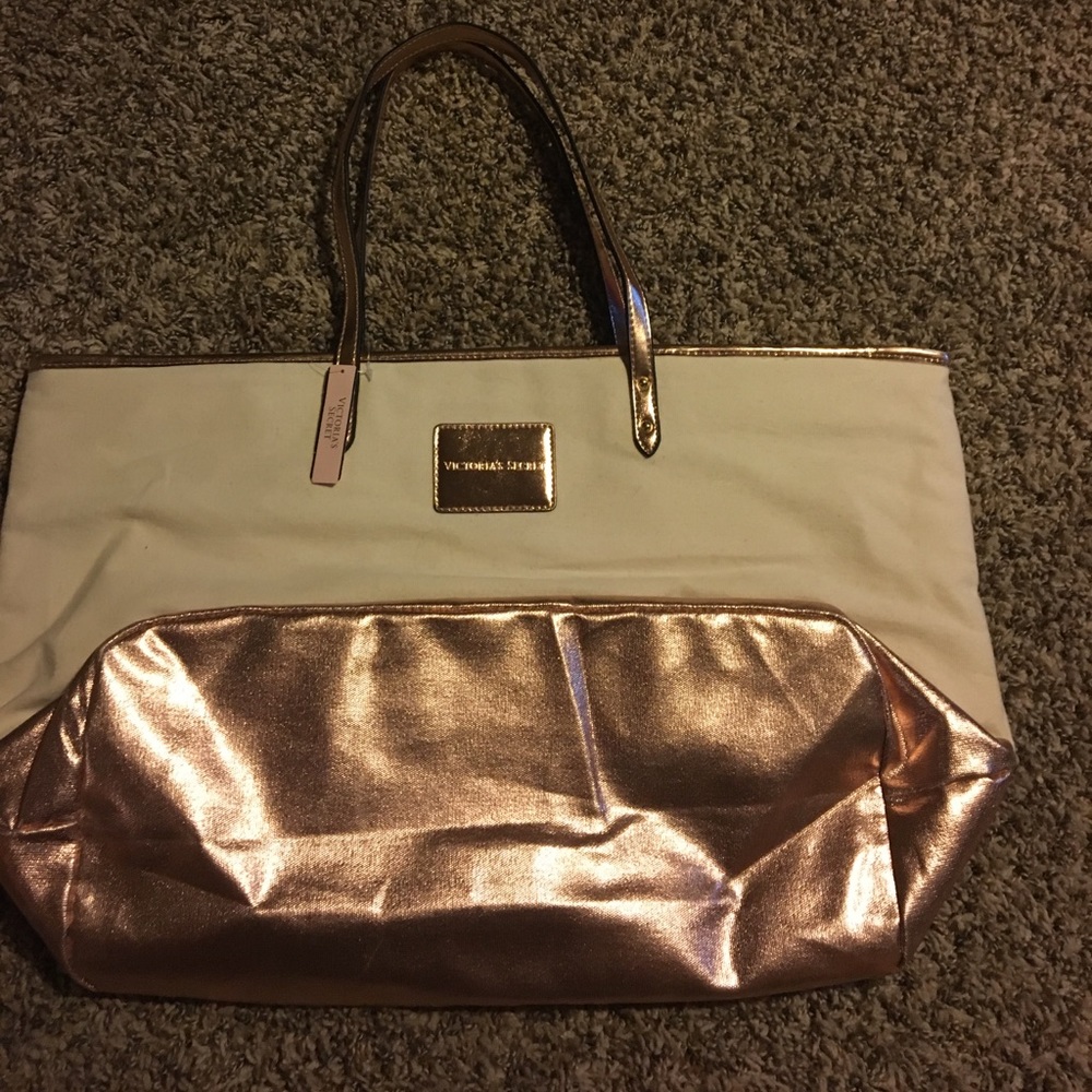 Rose Gold Victoria Secret Bag