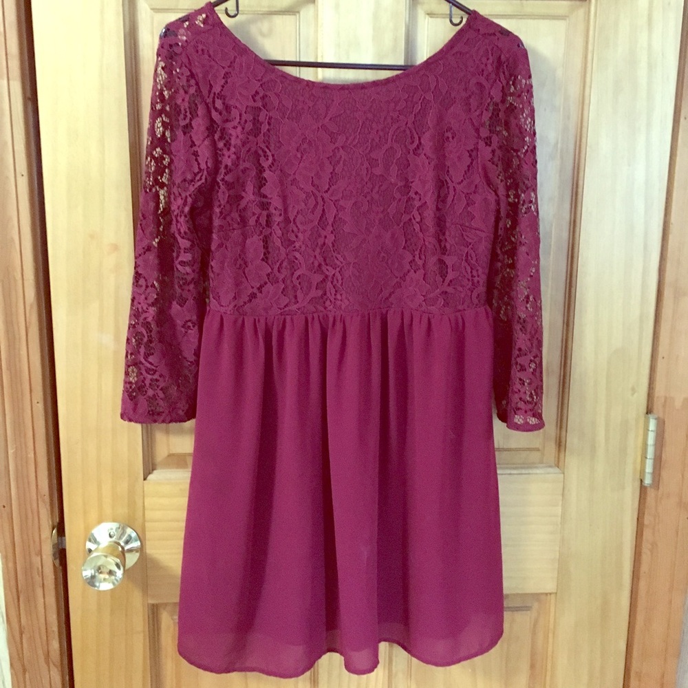 Forever21 -Burgundy Lace Dress