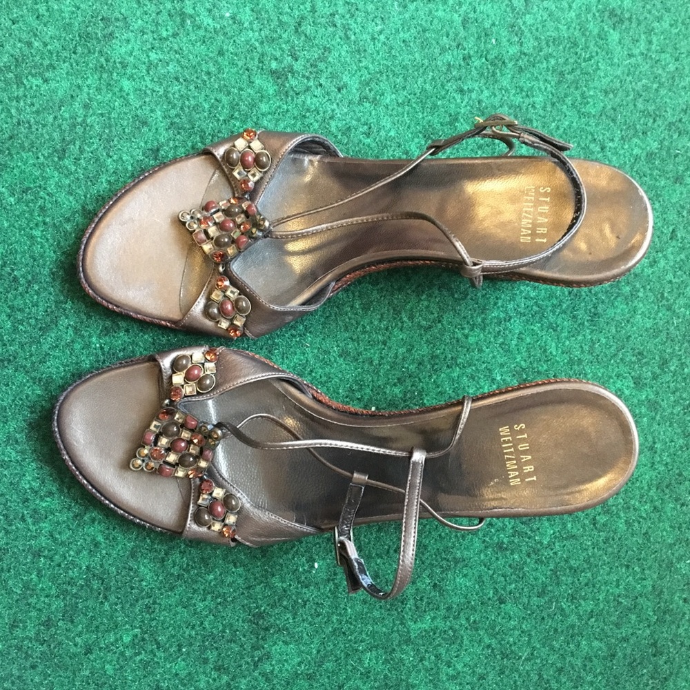Stuart weitzman embellished wedges