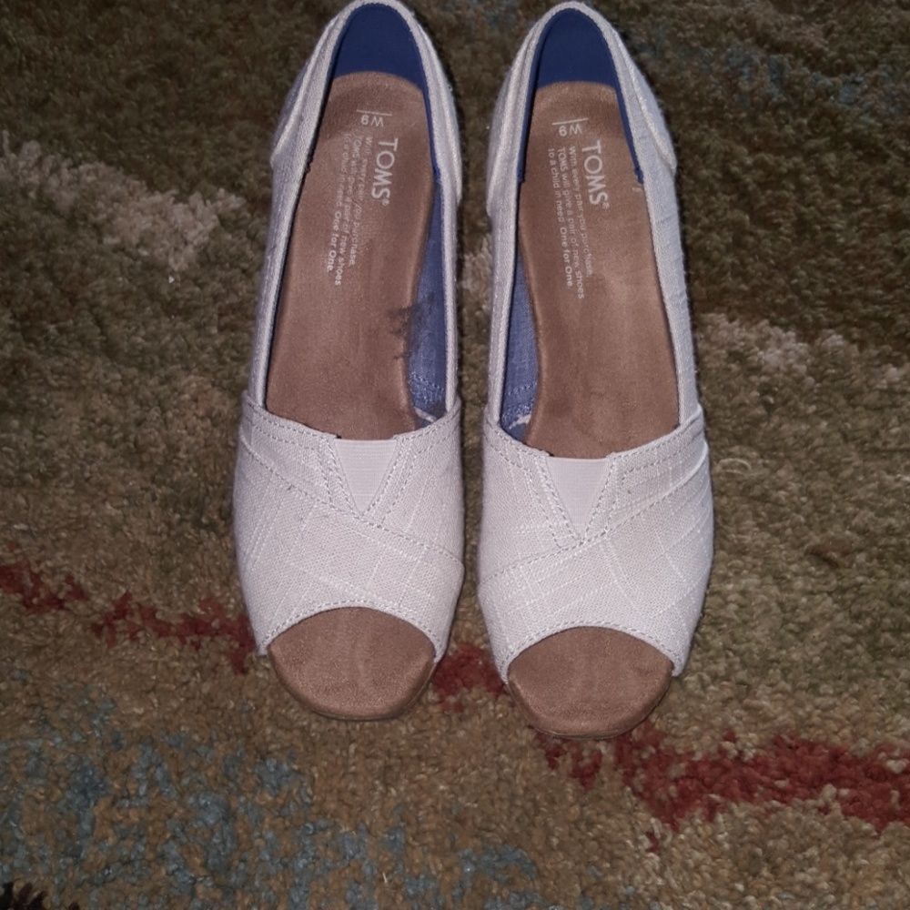 Peep Toe wedges by Toms, worn once