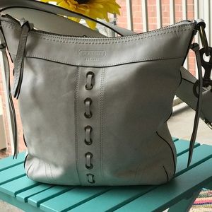 Beige Leather Coach Cross body / Shoulder Bag