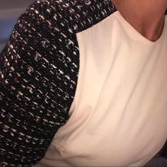 J. Crew Short sleeve cotton and tweed blouse - Picture 3 of 7