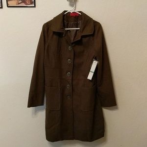 Olive green wool coat
