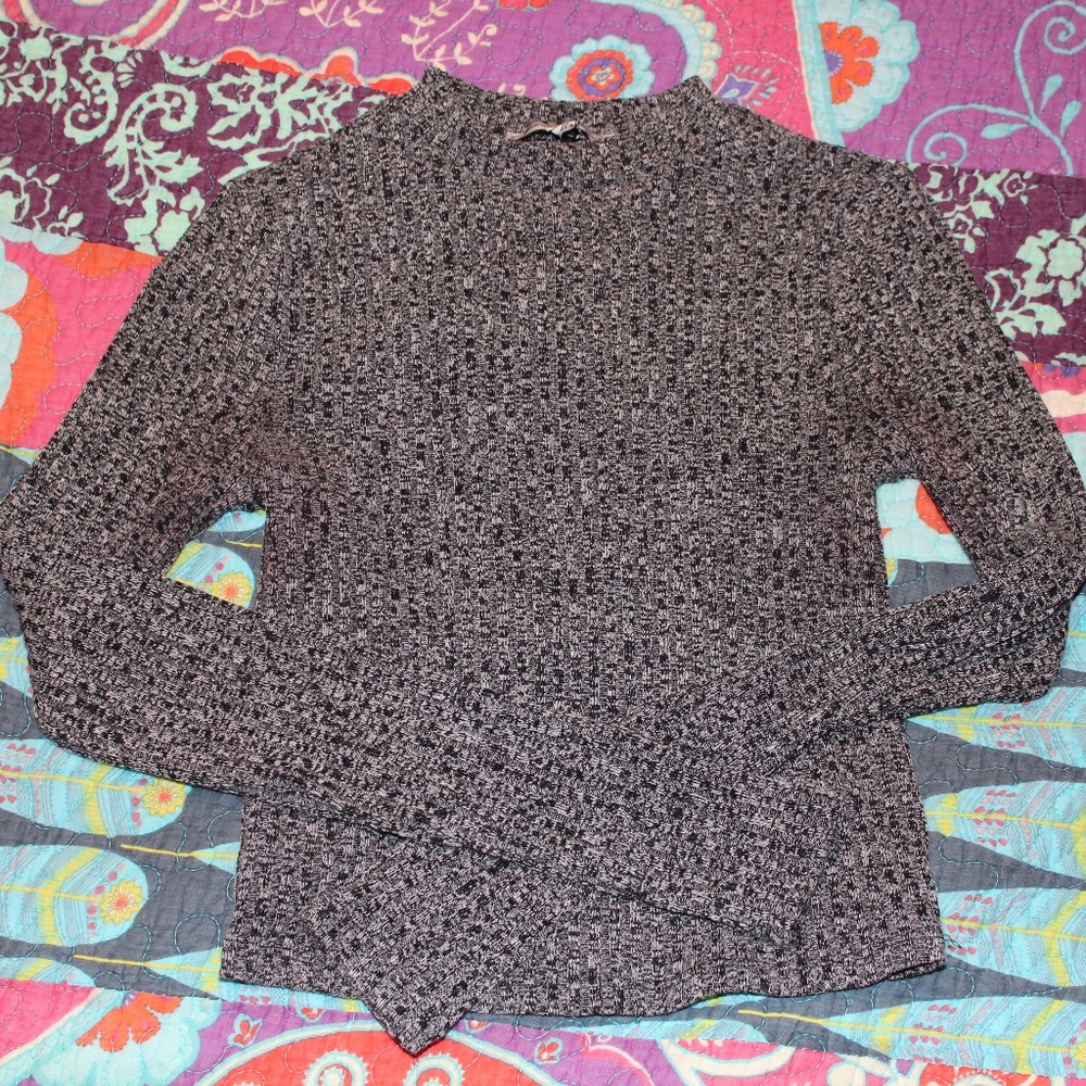 Express Cropped Sweater Turtle Neck Gray