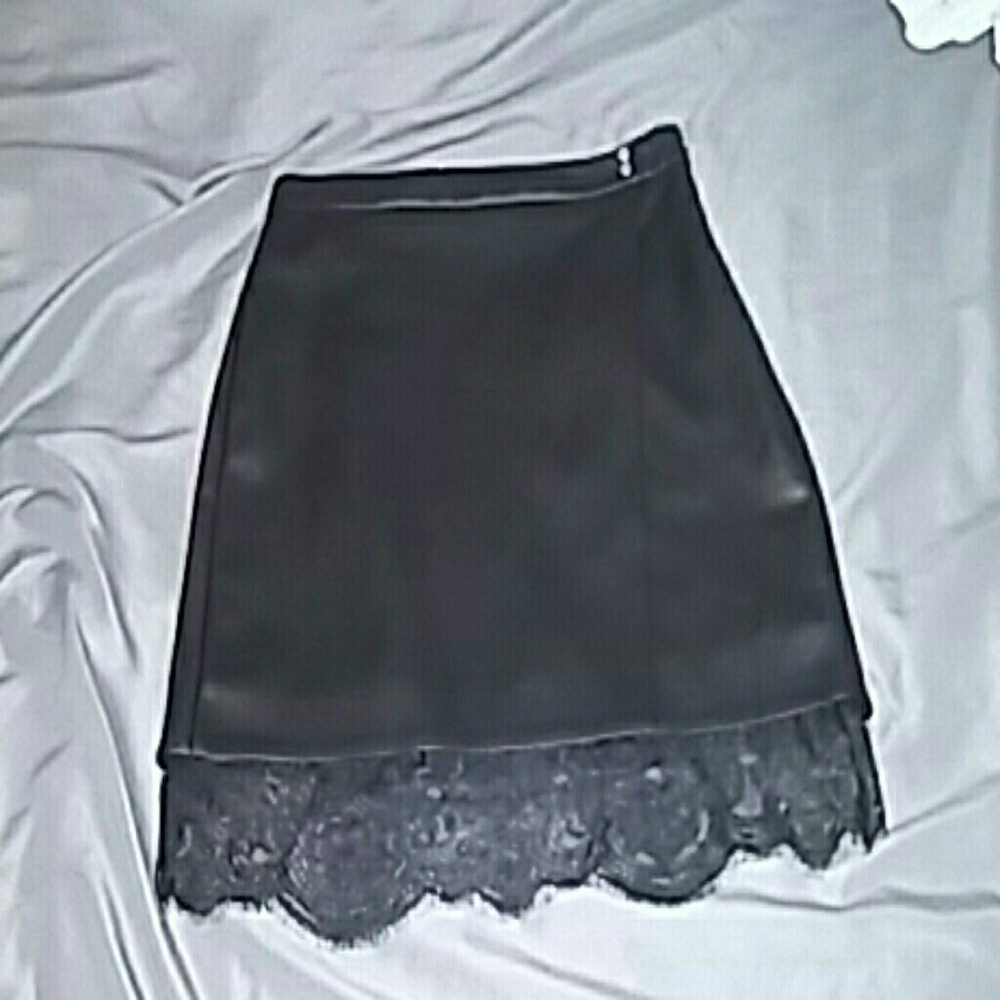 Black leather skirt