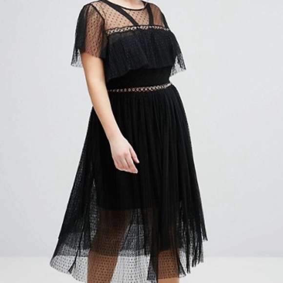asos black tulle dress