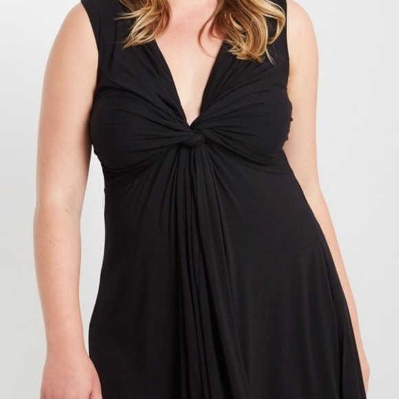 Black Twist Jersey dress - Last 1 - 1X - Picture 3 of 6