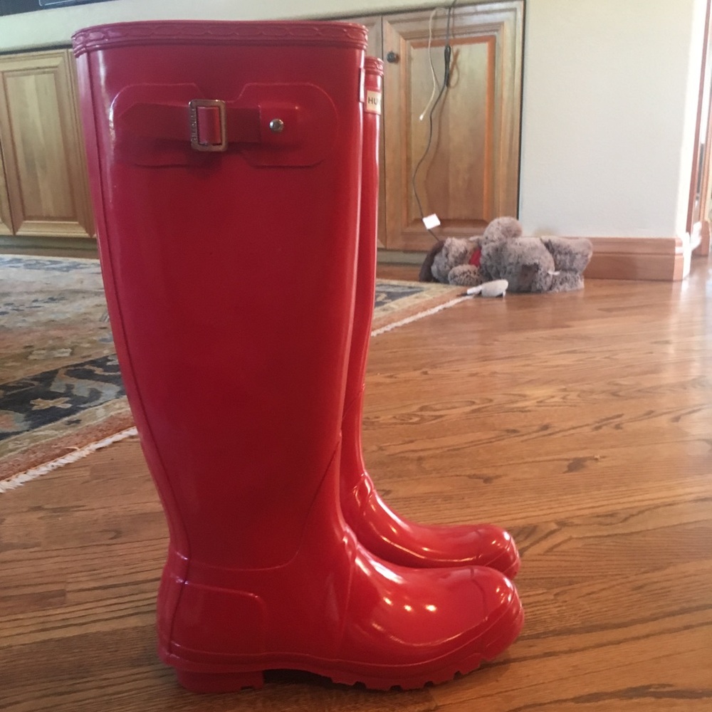 Red Hunter Boots barely used