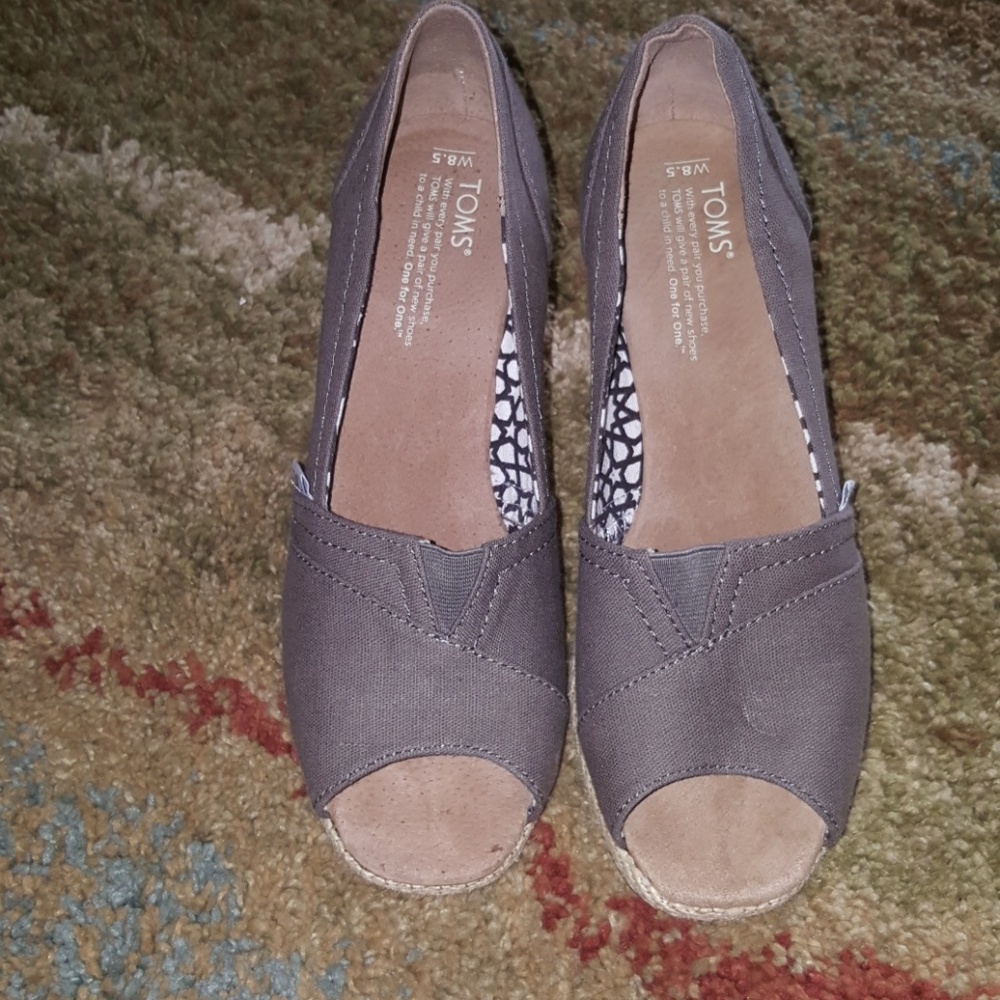 Peep Toe wedges by Toms,  never worn