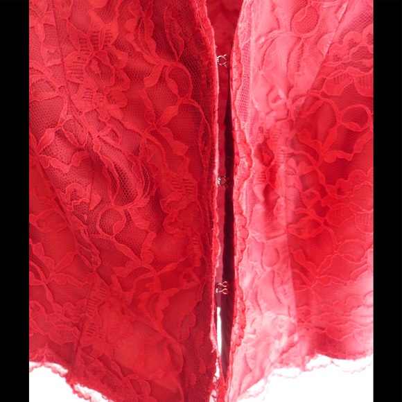 Custom Red Lace Formal Jacket/Coverup- Size 16 - Picture 3 of 5
