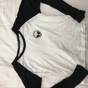 Long sleeve brandy Melville alien crop top