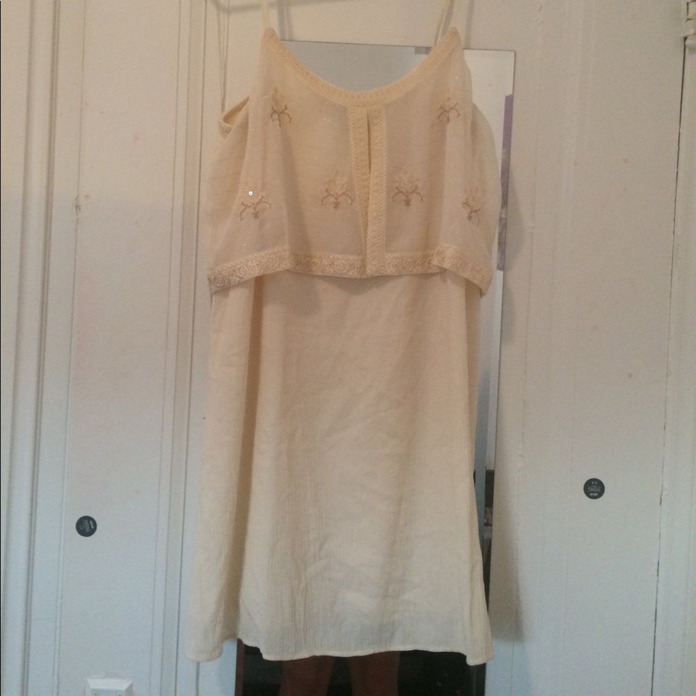 AEO embellished off-white dress