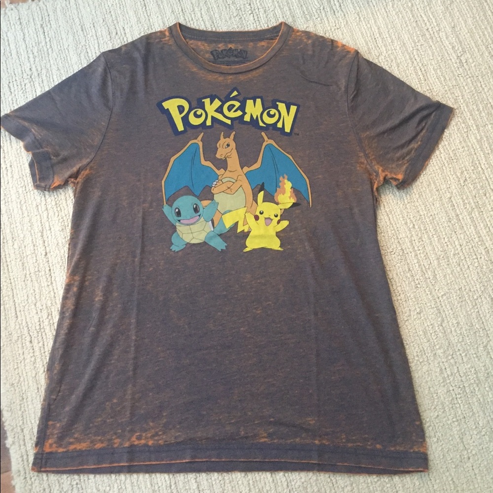 Pokemon Shirt Size XL Heather Orange and Brown