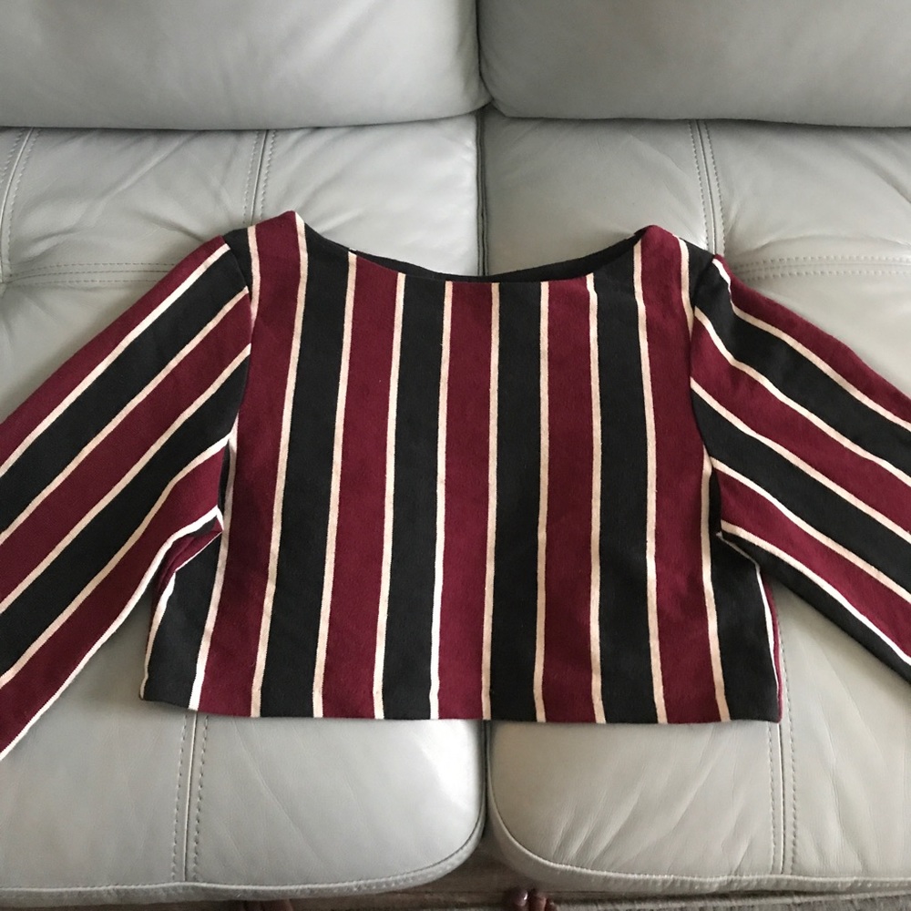 Crop Top with 3/4 Bell Sleeve