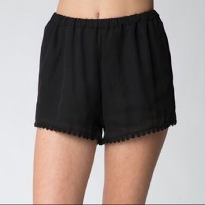 Brandy Melville Black Shorts with Crochet Hem