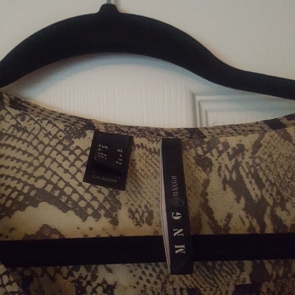 MNG Sheer Snakeskin Print Button Down Top - Picture 2 of 2